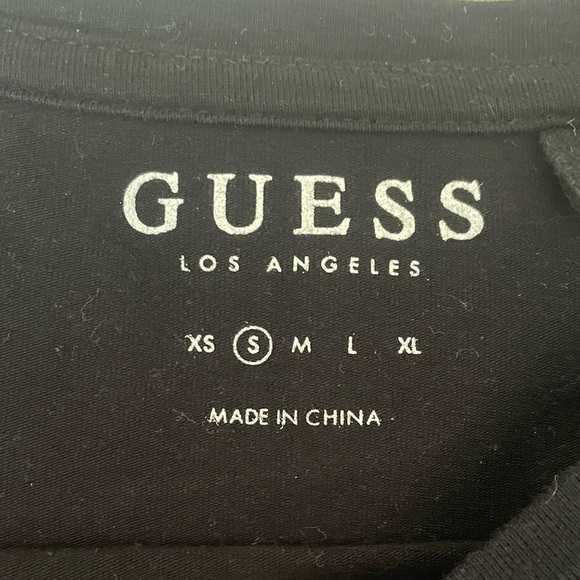 GUESS Black Tee with Rhinestone Logo - Picture 3 of 4